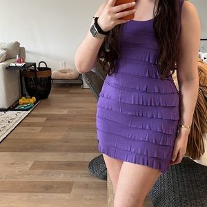 Purple Ruffle Tank Dress